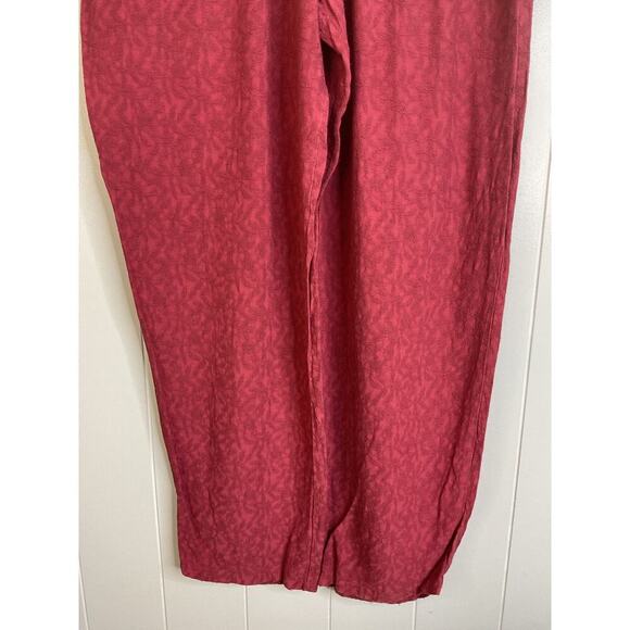 CP Shades 100% Rayon Embroidered Rasberry Color Ankle Pants Size Large - Picture 3 of 8